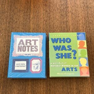 Art note sticky notes and Who Was She arts cards
